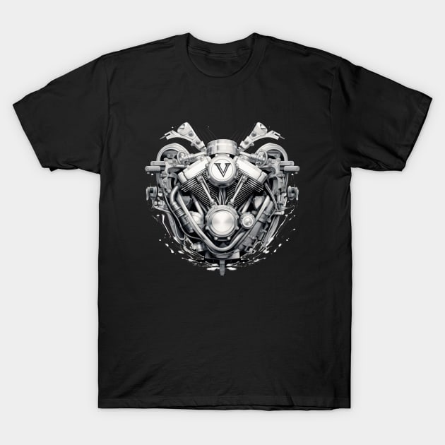 V-Twin Engine T-Shirt by Urban Archeology Shop Gallery